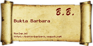 Bukta Barbara névjegykártya